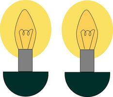 gul lampor med stå, vektor eller Färg illustration.