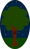 Nacht Baum, Vektor oder Farbe Illustration.