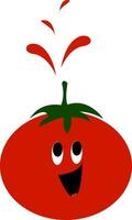 Lycklig tomat, vektor eller Färg illustration.