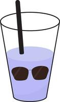 bild av Häftigt vatten keps - cole vatten, juice, eller cocktail med sugrör, vektor eller Färg illustration.