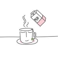 Bild von Kaffee mit Milch, Vektor oder Farbe Illustration.