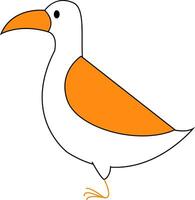 Clip Art von ein weiß gefärbt Vogel Vektor oder Farbe Illustration