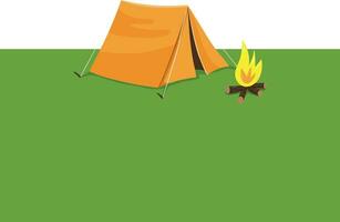 Clip Art von ein Sommer- Lager mit ein Zelt und Lagerfeuer Vektor oder Farbe Illustration