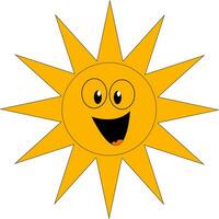 Clip Art von ein Lachen Gelb Sonne Vektor oder Farbe Illustration