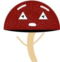 Emoji von ein müde Pilz Vektor oder Farbe Illustration