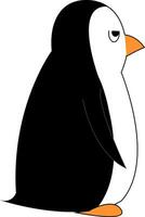 Karikatur Bild von ein verrückt Pinguin isoliert auf das Weiß Hintergrund angesehen von das Seite Vektor oder Farbe Illustration