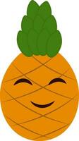 Emoji Karikatur lächelnd Ananas Vektor oder Farbe Illustration