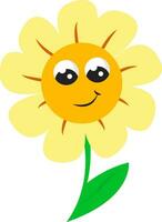 ein lächelnd Sonnenblume Vektor oder Farbe Illustration