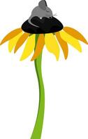 Clip Art von ein süß wenig Maus Schlafen auf das Blumen- Rabatt von ein Sonnenblume Vektor oder Farbe Illustration