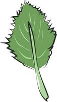 Clip Art von ein eiförmig Grün Blatt mit ein Spanne und wechseln Äderung Vektor oder Farbe Illustration