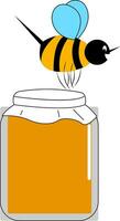 honung bi på honung , vektor eller Färg illustration