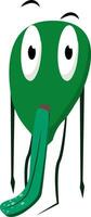 tecknad serie grön monster med en lång hängande tunga flytande på de botten vektor eller Färg illustration