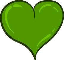 Clip Art von ein kurvig Grün Herz Vektor oder Farbe Illustration