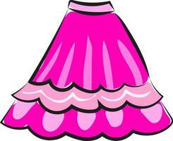målning av en monter rosa-färgad jupe kjol för barn eller kvinnor vektor eller Färg illustration