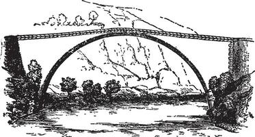 brioude bro, årgång illustration. vektor