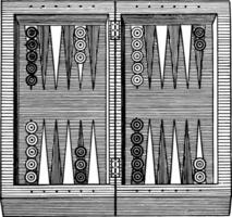 Backgammon Jahrgang Illustration. vektor