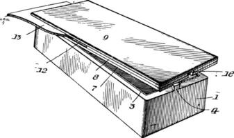 rektangulär låda årgång illustration. vektor