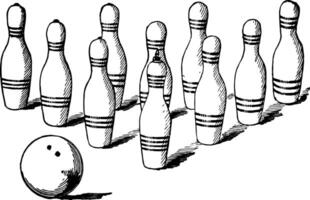 bowling vintage illustration. vektor