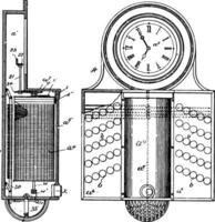 Arbeiter Zeit Recorder Jahrgang Illustration. vektor