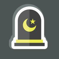 Aufkleber Friedhof. verbunden zu Ramadan Symbol. einfach Design editierbar. einfach Illustration vektor