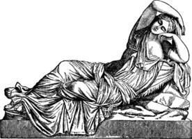 Ariadne verlassen Jahrgang Illustration. vektor