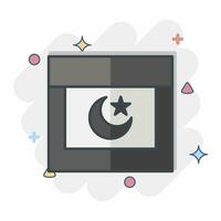 ikon ramada. relaterad till ramadan symbol. komisk stil. enkel design redigerbar. enkel illustration vektor