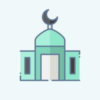 Symbol Moschee. verbunden zu Ramadan Symbol. Gekritzel Stil. einfach Design editierbar. einfach Illustration vektor