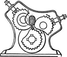 drehend Presse Jahrgang Illustration. vektor