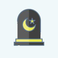 Symbol Friedhof. verbunden zu Ramadan Symbol. Gekritzel Stil. einfach Design editierbar. einfach Illustration vektor