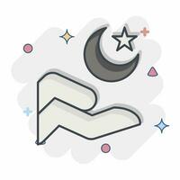 ikon islam. relaterad till ramadan symbol. komisk stil. enkel design redigerbar. enkel illustration vektor