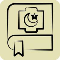 ikon koranen. relaterad till ramadan symbol. hand dragen stil. enkel design redigerbar. enkel illustration vektor