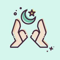 Symbol Hände. verbunden zu Ramadan Symbol. mb Stil. einfach Design editierbar. einfach Illustration vektor