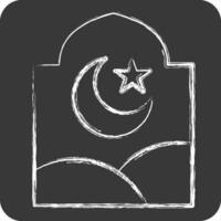 Symbol Fenster. verbunden zu Ramadan Symbol. Kreide Stil. einfach Design editierbar. einfach Illustration vektor
