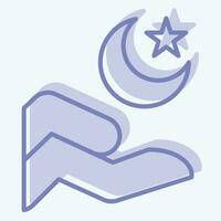 ikon islam. relaterad till ramadan symbol. två tona stil. enkel design redigerbar. enkel illustration vektor