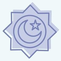 Symbol reiben el hizb. verbunden zu Ramadan Symbol. zwei Ton Stil. einfach Design editierbar. einfach Illustration vektor