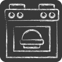 ikon bakad bröd. relaterad till matlagning symbol. krita stil. enkel design redigerbar. enkel illustration vektor
