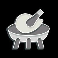 ikon grill. relaterad till matlagning symbol. glansig stil. enkel design redigerbar. enkel illustration vektor