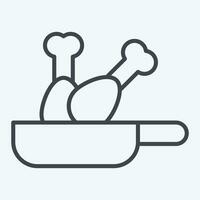 Symbol gebraten. verbunden zu Kochen Symbol. Linie Stil. einfach Design editierbar. einfach Illustration vektor