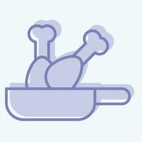ikon friterad. relaterad till matlagning symbol. två tona stil. enkel design redigerbar. enkel illustration vektor