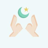 Symbol Hände. verbunden zu Ramadan Symbol. eben Stil. einfach Design editierbar. einfach Illustration vektor