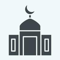ikon moskén. relaterad till ramadan symbol. glyf stil. enkel design redigerbar. enkel illustration vektor