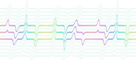 böjd puls rader färgrik vågig rader bakgrund vektor