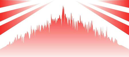 abstrakt röd ljudvåg sporter bakgrund med hastighet Ränder vektor