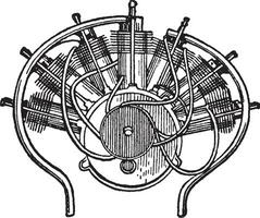 Gasmotor, Vintage-Illustration. vektor