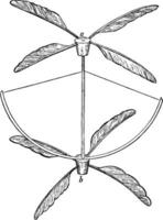 cayley antenn skruva, årgång illustration. vektor
