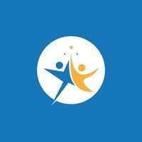 Star-Erfolg-Menschenpflege-Logo und Symbolvorlage vektor