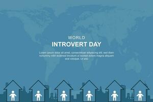 värld introvert dag bakgrund. vektor