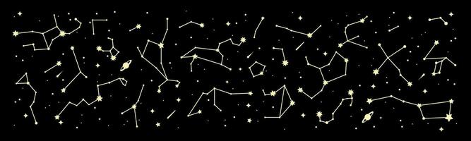 Plats stjärna konstellation gräns, natt himmel Karta vektor