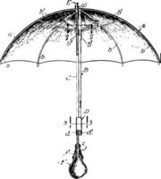 theatralisch Regenschirm Jahrgang Gravur. vektor