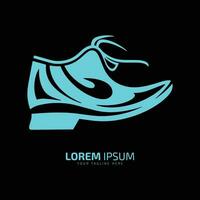 ein Logo von Schuhe Vektor Symbol Design Silhouette Schule Stiefel Konzept auf schwarz Hintergrund